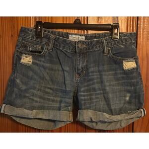 Aeropostale y2k distressed denim midrise shorts low rise size 9/10